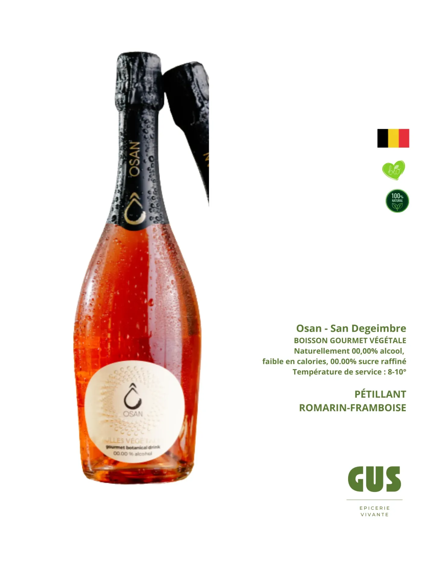 Osan de San Degeimbre - Pétillant sans alcool, ROMARIN-FRAMBOISE (75cl)