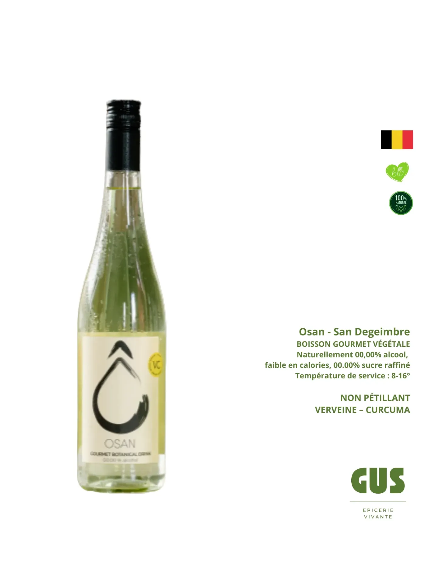 Osan de San Degeimbre - Non pétillant sans alcool, VERVEINE – CURCUMA (75cl)