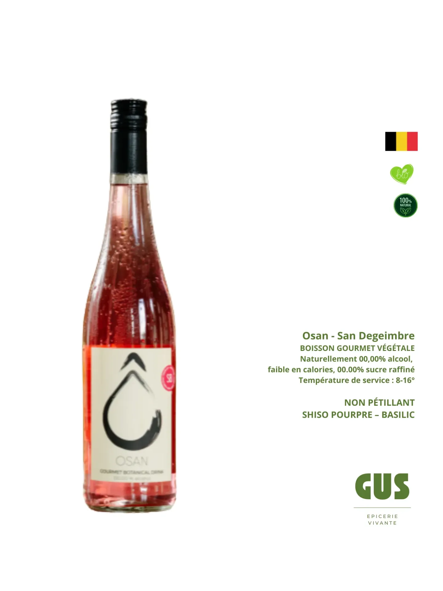 Osan de San Degeimbre - Non pétillant sans alcool, SHISO POURPRE – BASILIC (75cl)