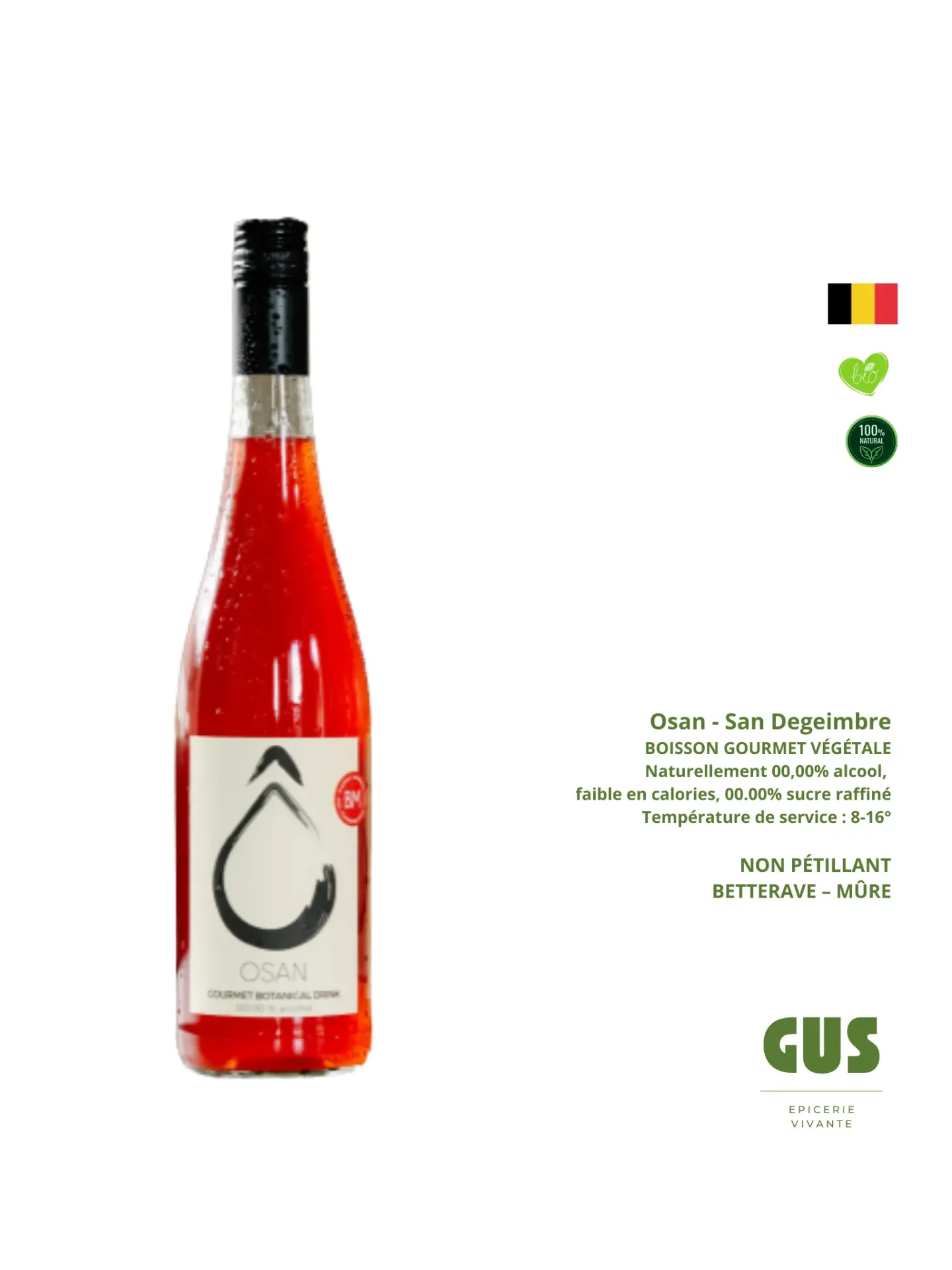 Osan de San Degeimbre - Non pétillant sans alcool, BETTERAVE – MÛRE (75cl)