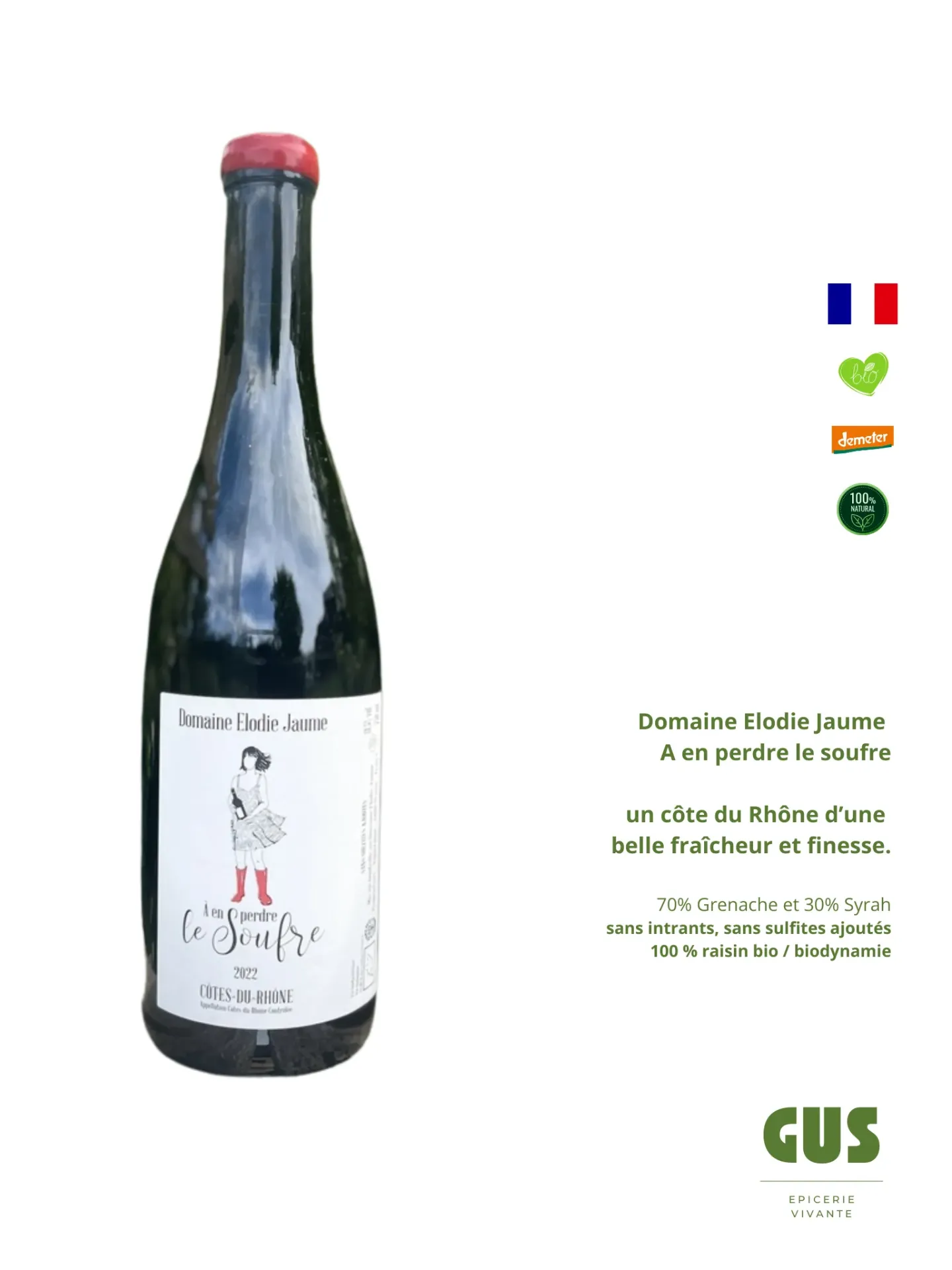 Vin rouge - Côte du Rhône - Elodie Jaume - A en perdre le soufre 2022