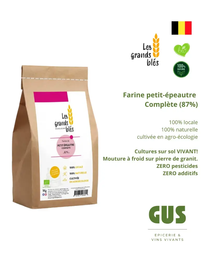 Farine Petit-épeautre bio belge - 3kg (Les Grands Blés)
