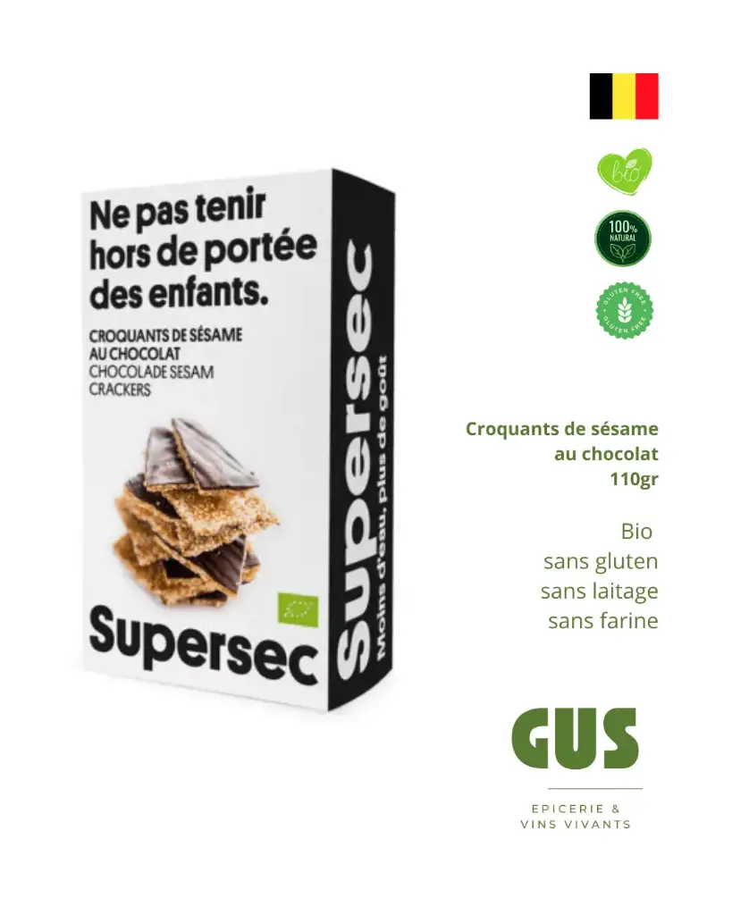 Biscuits sucrés - Croquants de sésame Chocolat 110gr  