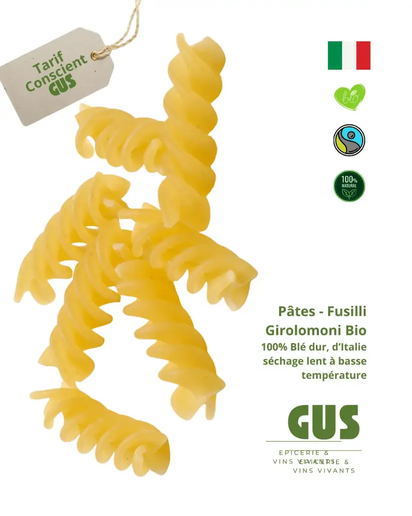 Fusilli - Blé dur - 500gr, 3 prix : le tarif conscient