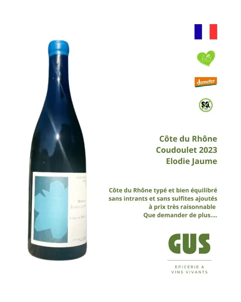 Vin rouge - Côte du Rhône - Elodie Jaume - Le Coudoulet 2023