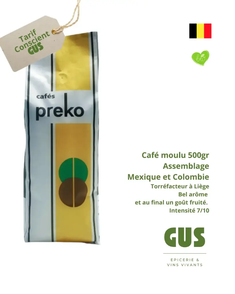Café Preko - assemblage Mexique et Colombie - 500gr Moulu, 3 prix : le tarif conscient