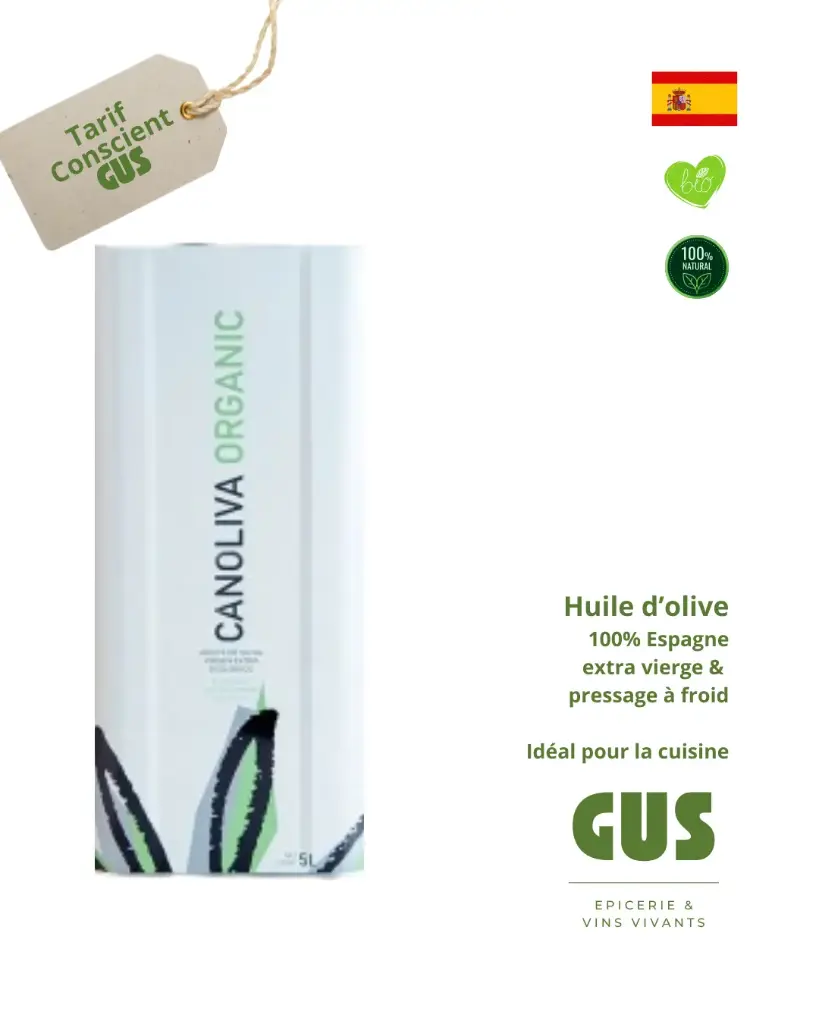 Huile d'olive espagnole Canoliva - 5litres, 3 prix : le tarif conscient