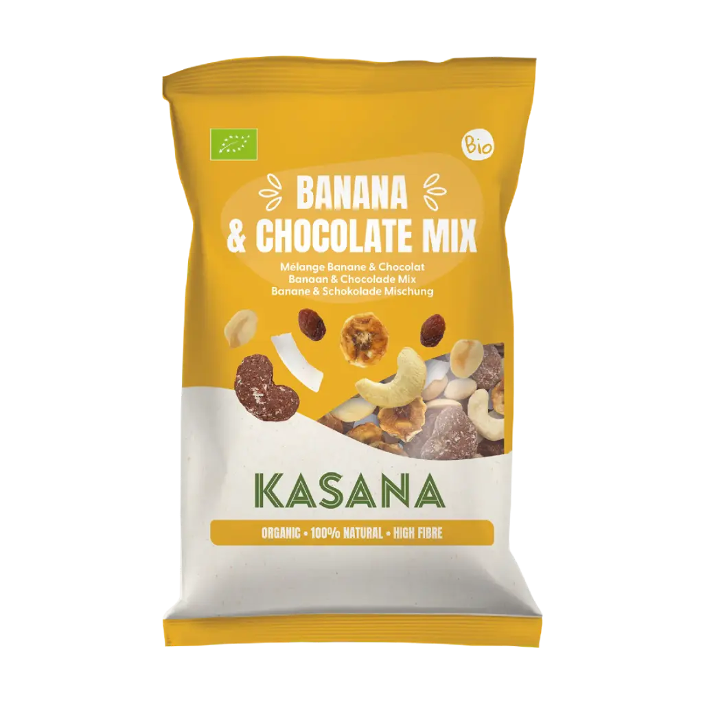 Mix banane séchée & chocolat - 150gr (Kasana)