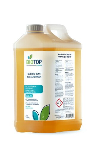Nettoie-tout concentré à l'huile essentielle de litsée citronnée bio 5L (Biotop), 3 prix : le tarif conscient (tarif juste)