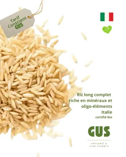 Riz long complet- 5kg, 3 prix : le tarif conscient