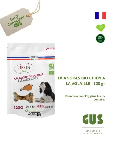 Canichef - Friandises bio pour chien - 120 gr, 3 prix : le tarif conscient