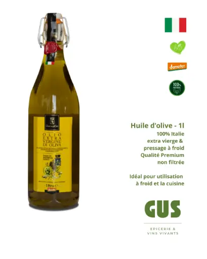 Huile D'olive Extra Vierge non filtrée 1litre 
