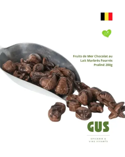 Fruits de Mer Chocolat au Lait Marbrés Fourrés Praliné 200g - Nao