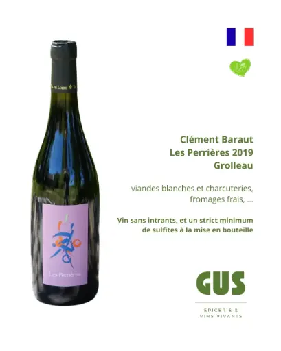 Vin rouge - Clément Baraut (France - Loire) - Les Perrières 2019