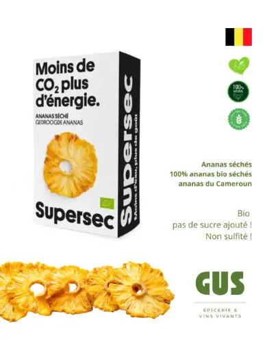 Fruits séchés - 100% ananas, 80gr (Supersec)