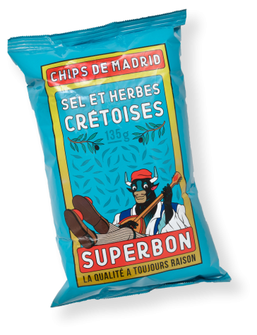 Chips naturelles belges Superbon - Herbes crétoises 145gr