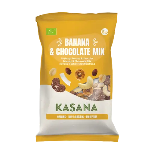 Mix banane séchée & chocolat - 150gr (Kasana)